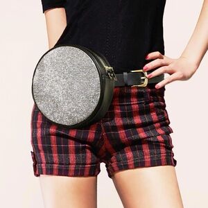 2-Way Rhinestone Crossbody Belt Bag